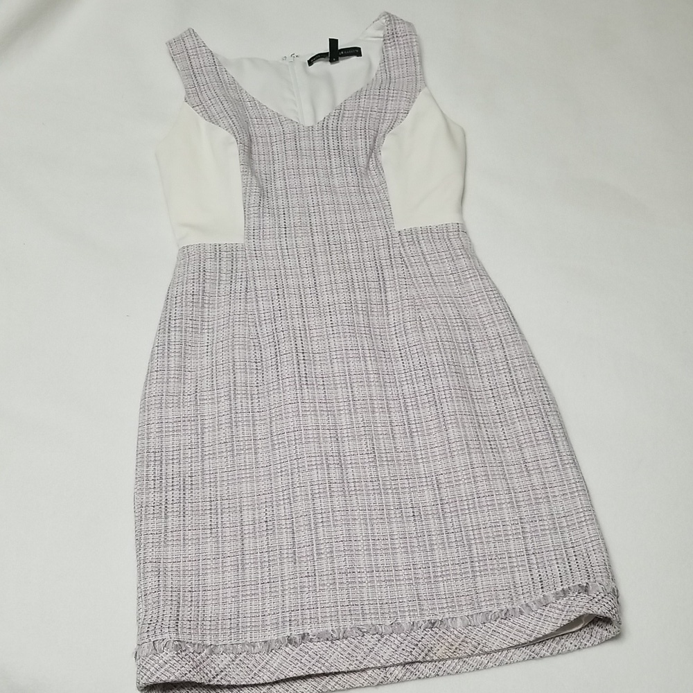 WHBM Pastel Tweed Panel A-Line Sleeveless Dress - Size 2 Petite - Picture 7 of 11